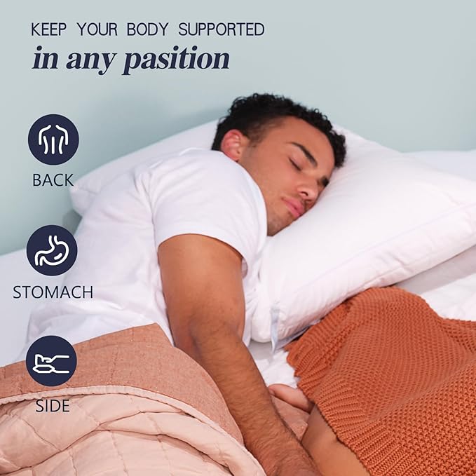 Nuzzle Cooling Adjustable Pillows for Side Sleepers, Luxury Queen Size Set of 4 Bed Pillows Hotel Collection - Best Adjust Height Soft Firm Pillows for Back, Stomach and Side Sleepers