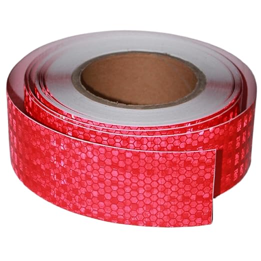 Industrial Reflective Tape Red 2 inch Wide, Outdoor Waterproof Hazard Conspicuity Warning Marking Tape (66 feet)