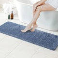 MIULEE Extra Thick Non Slip Bathroom Rug Shaggy Soft Bath Mat Plush Microfiber Absorbent Water for Shower Tub Machine Washable (Dusty Blue, 16x48 Inches)