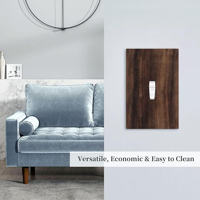 Decorative Light Switch Covers Rustic Farmhouse Brown Wood Barn Door 1 Gang Light Switch Cover Plate Single Toggle Wall Plate Outlet Covers Wall Plate Dimmer Faceplate for Bathroom Decor