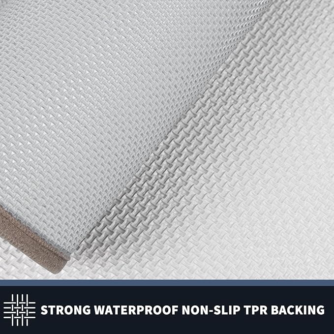 PURRUGS Dirt Trapping Door Mat 32" x 84", Non-Slip/Skid Machine Washable Entryway Rug, Shoes Scraper, Throw Rug, Super Absorbent Area Rug for Muddy Wet Shoes and Paws, Beige & Grayish Brown