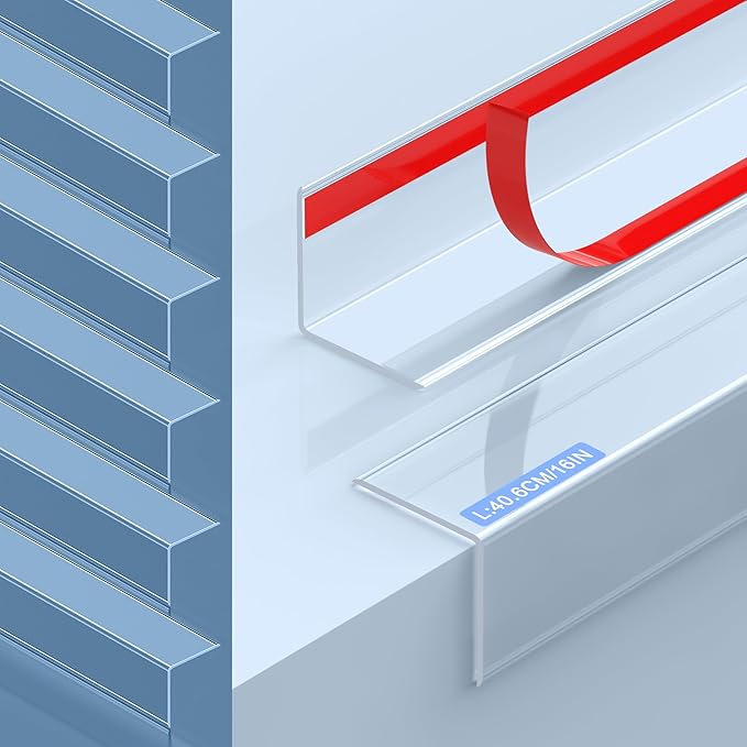 6PCS Clear Self-Adhesive Night Stand Corner Protectors，Corner Guards & Edge Protector for Wall Door Frame Cabinet Baseboard & Door, Table, Stair (16" X 1.18")