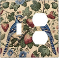 Wallplates Vintage Floral Bird Strawberry Thief William Morris 1 Toggle 1 Duplex Switch Plate Electrical GFCI Faceplate Decorative Light Switch Covers for Bedroom Home Decor