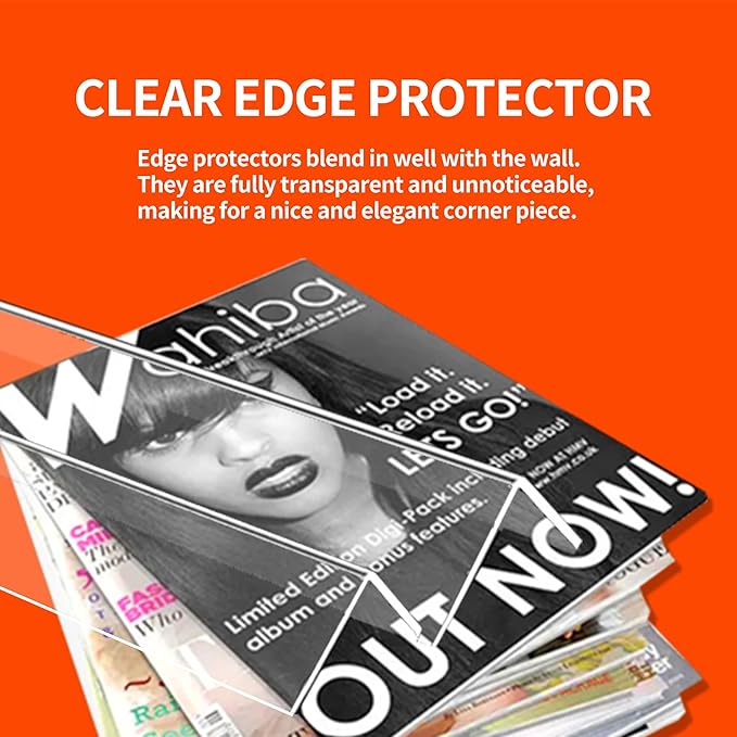 Clear Self-Adhesive Wall Corner Protectors-2 PCS of Corner Guards & Edge Protector for Baby, Furniture, Door, Tables, Cover Sharp Furniture, Easy to Install (3cmx80cm/1.18inx31.5in)