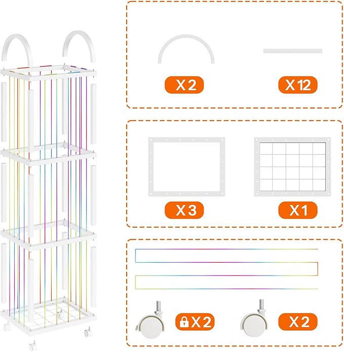 HOOBRO Stuffed Animal Storage, Kids Toy Zoo Storage Organizer with Wheels and Elastic Band, Large Stuffed Animals Holder for Nursery, Playroom, Living Room, White WT128CW01