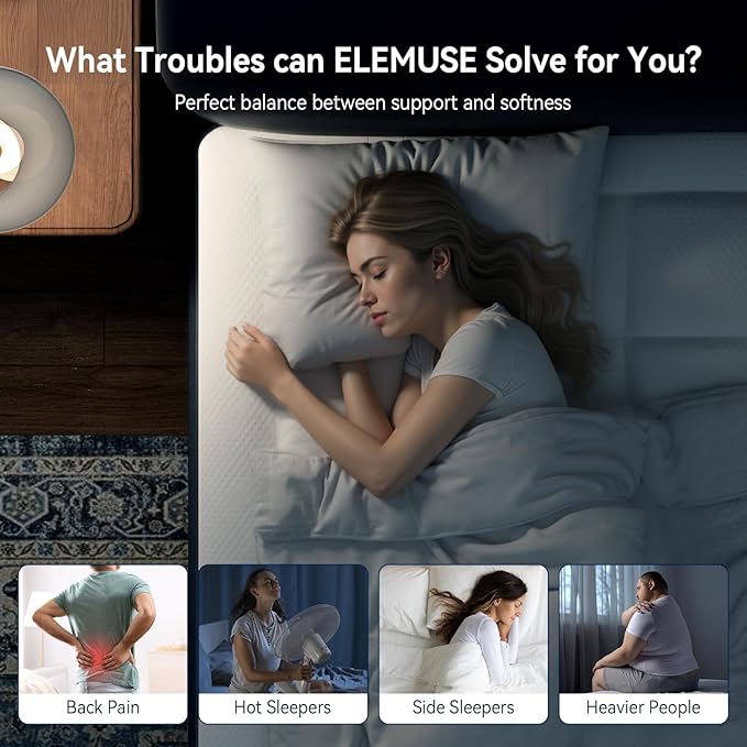 ELEMUSE 3 Inch Cooling Memory Foam Mattress Topper RV Short Queen, 2 Inch Pressure-Relief Memory Foam and 1 Inch Thick Soft Viscose Made from Bamboo Pillow Top for Hot Sleepers, Removable & Washable