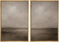 MUDECOR Framed Canvas Print Wall Art Abstract Brown and Taupe Modern Minimalist Misty Landscape Illustrations Modern Art Decorative Bohemian for Living Room, Bedroom, Office - 24"x36"x2 Natural