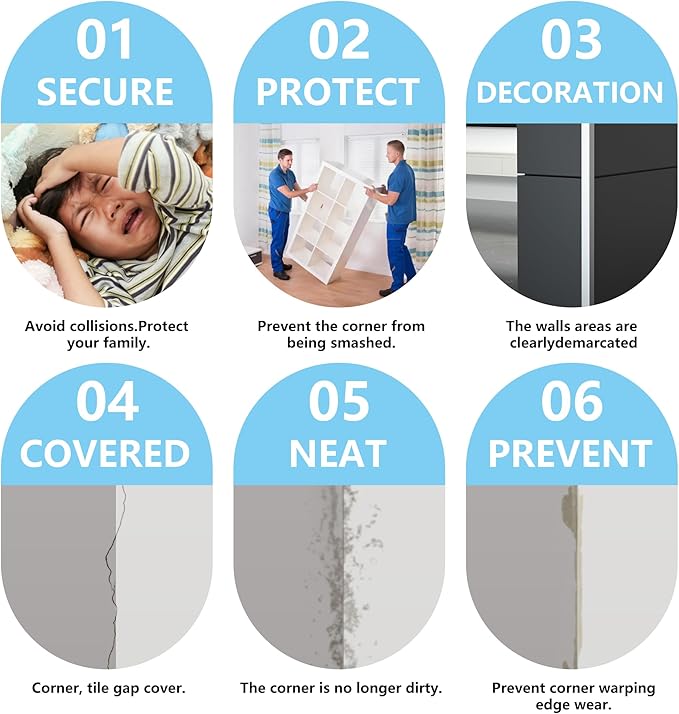 10pcs 48"L*1.42"W Aluminum Self-Adhesive Wall Corner Protectors, Wall Furniture Bumper, Safety Baby Proofing Corner Cushion Table Edge，Wide Coverage and Easy to Install - Black
