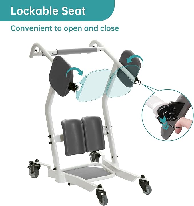 ELENKER Stand Assist Lift - Sit to Stand Lift Patient Transport Unit for Elderly - Patient Lift for Home Care Use- 400 Pound Weight Capacity. Widest Size is 25 inches