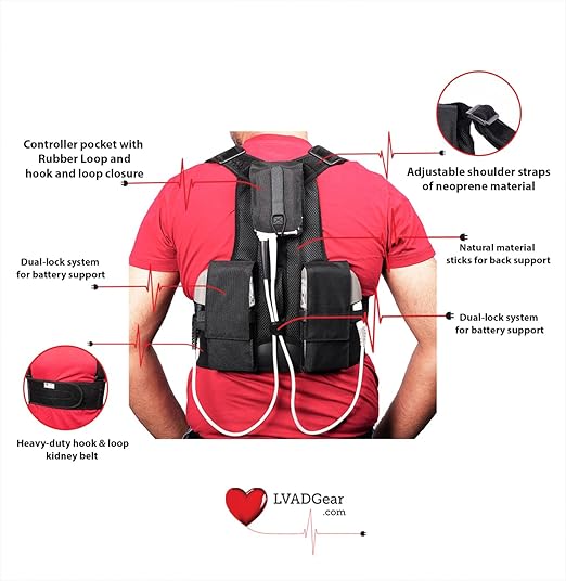 LVAD Active Pack – Posture-Correcting LVAD Support Vest | Comfortable and Functional for Active Lifestyles (Small/Medium)
