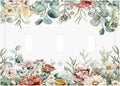 Decorative Switch Plates Vintage Boho Floral Leaves Rustic Sage Botanical 3 Gang Wall Plate Triple Toggle Light Switch Cover Faceplate Electrical Wall Panels for Bedroom Home Decor