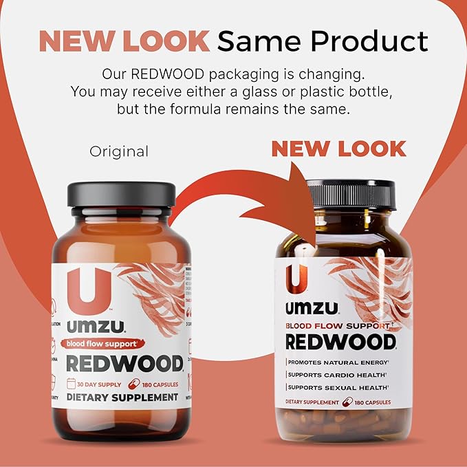 UMZU Redwood Nitric Oxide Booster, 3-Month Supply – Nitric Oxide Supplement with Vitamin C, Garlic & Horse Chestnut – Supports Healthy Circulation, Blood Flow, Energy, Stamina and Daily Vitality