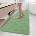 Buganda Memory Foam Bath Mat, 70" x 24", Ultra Soft and Non-Slip Bathroom Rugs, Water Absorbent and Machine Washable Bath Rug Runner for Bathroom, Shower, and Tub, Olive Green
