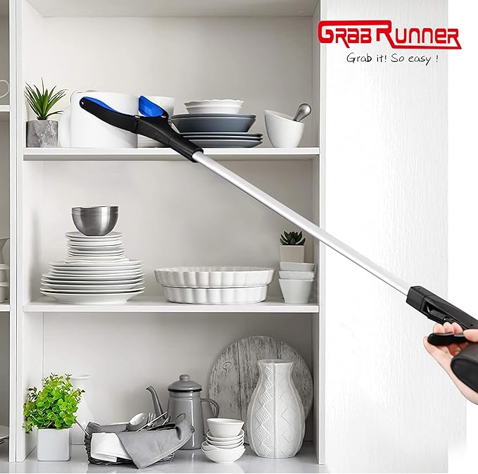 Grabber Reacher Tool -2 Pack 32” Reacher Grabber Tool with Strong Magnetic and Swivel Head - Pick Up Stick Grabbers for Seniors, Trash, Surgery Recovery Must Haves Gifts (Blue)
