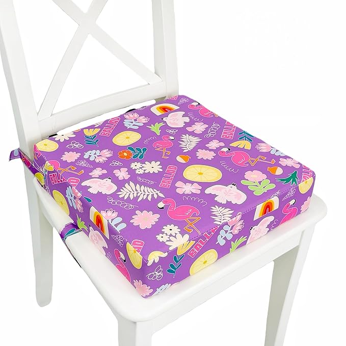 Toddler Booster Seat for Dining Table,Portable Kids Booster Seat - Adjustable, Non-Slip, Lightweight & Easy to Clean (Purple)