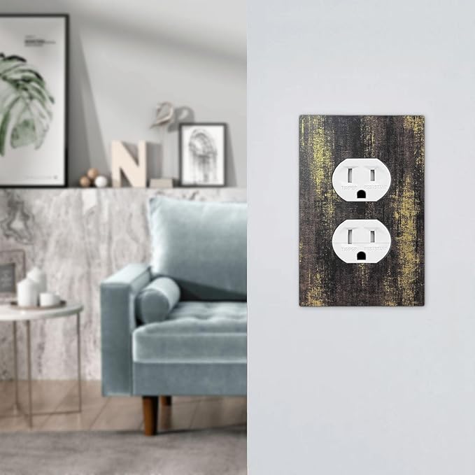Outlet Covers Vintage Industrial Rusty Metallic 1 Gang Duplex Light Switch Cover Decorative Switch Plates Electrical Receptacle Faceplate Wall Plate For Farmhouse Cabin Decor
