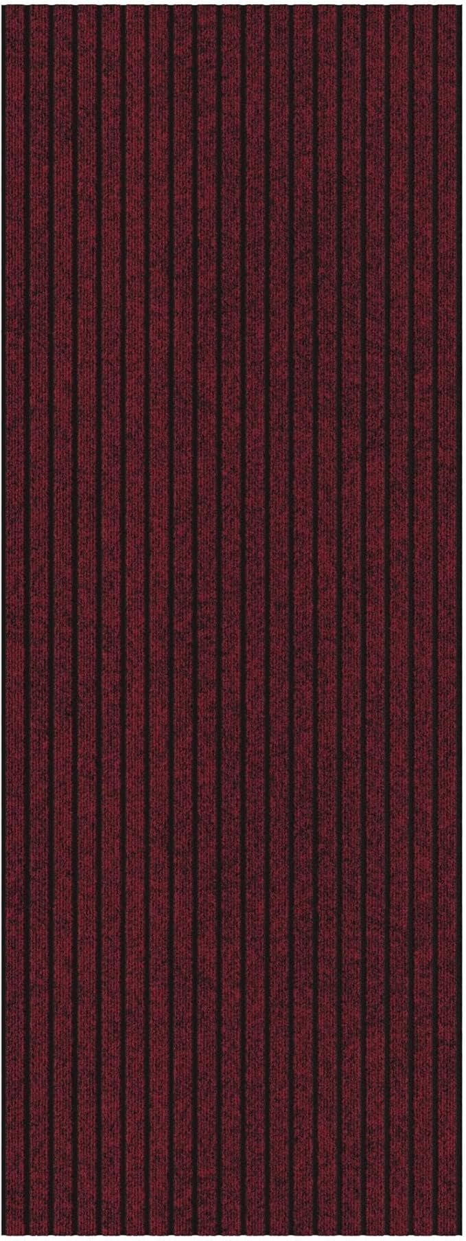 Ottomanson 2'7" x 5' Mud Mat Area Rug Scraper Carpet - Non-Slip, Dirt Trapping for Indoor & Outdoor Use - Ideal for Entryway, Garage, Kitchen, Patio & High-Traffic Areas, Red