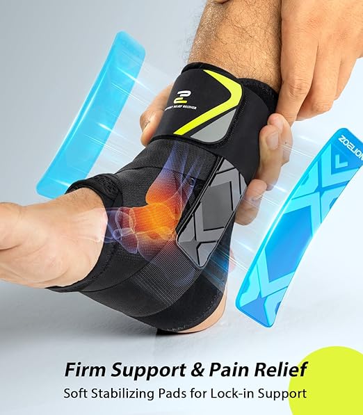 Quick Lace Up Ankle Brace with Side Stabilizing Pads, Slim Fit Ankle Support Brace, Adjustable & Breathable Ankle Support for Men Women, Ankle Stabilizer for Sprain,Injury Recovery,Sports,XS