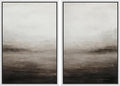 MUDECOR Framed Canvas Print Wall Art Neutral Abstract Modern Minimalist Landscape in Beige and Gray Illustrations Modern Art Decorative Bohemian for Living Room, Bedroom, Office - 16"x24"x2 White