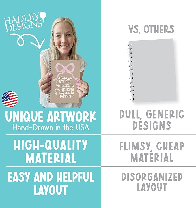 Undated Planner Weekly and Monthly - Spiral Undated Weekly Planner for Kids & Adults, Week Planners Habit Tracker, Goal Planners Notebook for Work, Agenda Planning Notebook