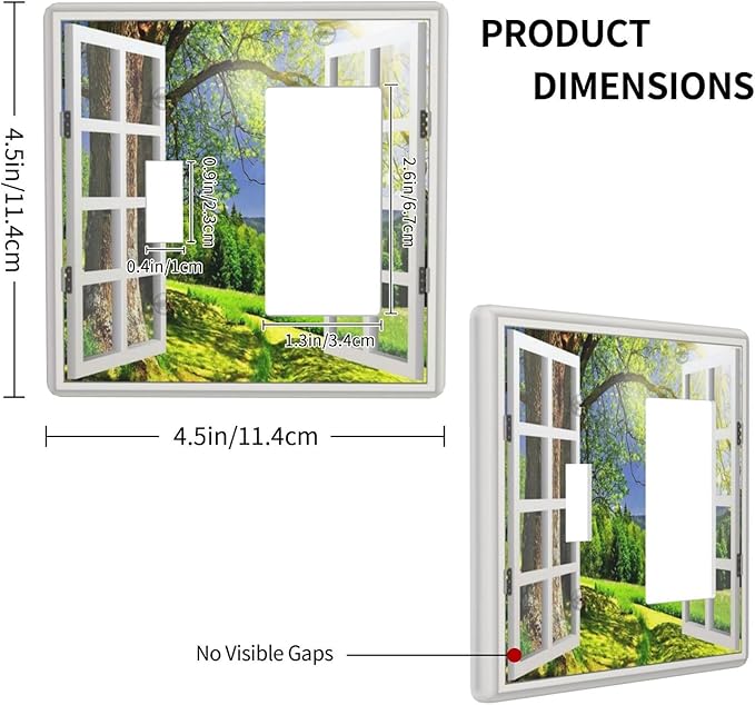 Light Switch Cover Window View Green Rustic Nature Wilderness 2 Gang Toggle Rocker Combo Wall Plates Decorative Switch Plates and Outlet Covers Receptacle Cover for Bathroom Bedroom Decor