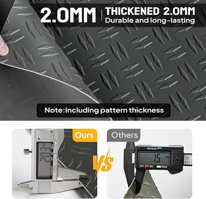 Bonnlo 7.5 X 20 FT Garage Floor Mat,Thickened Double Diamond Plate Garage Floor Covering, PVC Garage Flooring Roll for Under Car,Garage, Warehouse, Gyms, Trailer