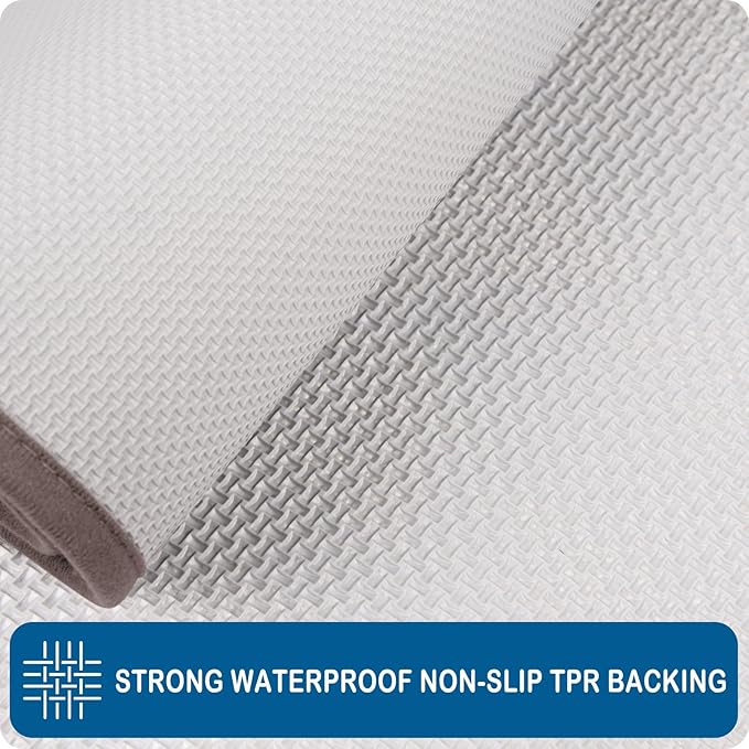 PURRUGS Machine Washable Kitchen Rug 24" x 70", Non-Slip/Skid Hallway Runner Rug, Super Absorbent Soft Area Rug for Kitchen, Hallway & Laundry, Rolled Packaging, Grayish Brown