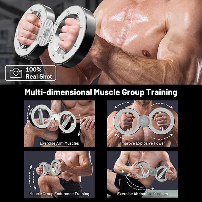 Arm Training Wheel, Hand Trainer and Forearm Trainer, Adjustable Arm Trainer for Wrist, Shoulder & Chest, Punch Speed Trainer and Martial Arts Arm Strength Device