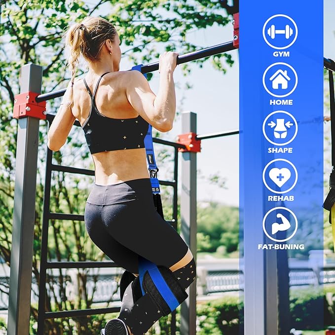 Pull Up Assistance Bands, Adjustable Heavy Duty Resistance Band for Pull Up, 3 Pull Up Bands, Comfortable Fabric Feet/Knee Rest, Assistance Bands for Pull-Up, Home Fitness, Body Stretching