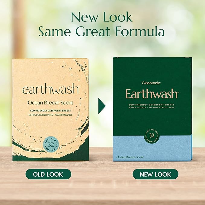 Earthwash Laundry Detergent Sheets (Up To 320 Loads) 160 Ocean Breeze Sustainable Sanitizer Strips - Ideal for Travel & Home Liquidless Laundry by Cleanomic