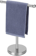 Hand Towel Holder, Hand Towel Rack Stand with Heavy Weighted Base, Countertop Hand Towel Holder Stand for Bathroom，SUS304 Stainless Steel (Silver-Brushed)