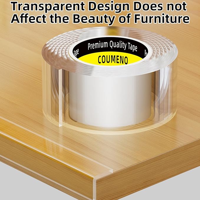 Clear Edge Protector,Safe Corner Protector, Anti-Sharp Edge Protector, for Furniture, Drawers, Tables, Cabinets 1.2inX3.3FT