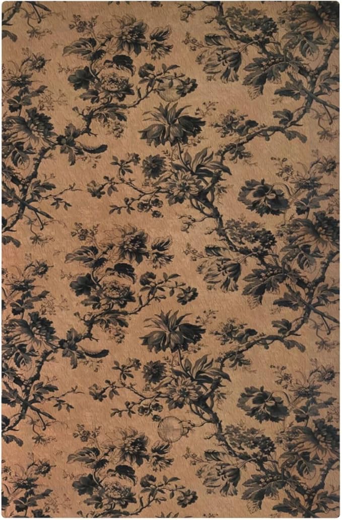 Decorative Light Switch Cover Plate Vintage Floral Botanical Brown Background 1 Gang No Device Single Blank Outlet Covers Wall Plate Switch Plate Covers for Bathroom Bedroom Decor