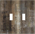 Decorative Switch Plates Old Vintage Copper Rustic Rusty Modern Tan Brown 2 Gang Double Toggle Outlet Light Switch Cover Wall Plate Electrical Faceplate for Farmhouse Cabin Decor