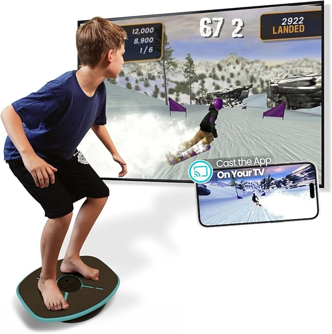 GoBalance Board - App-Enabled Balance Board. Smart Bluetooth Sensor, 12 FREE Interactive Games - Fun, Balance Training and Home Gym Workout! Boost Coordination & Strength for Teens and Adults