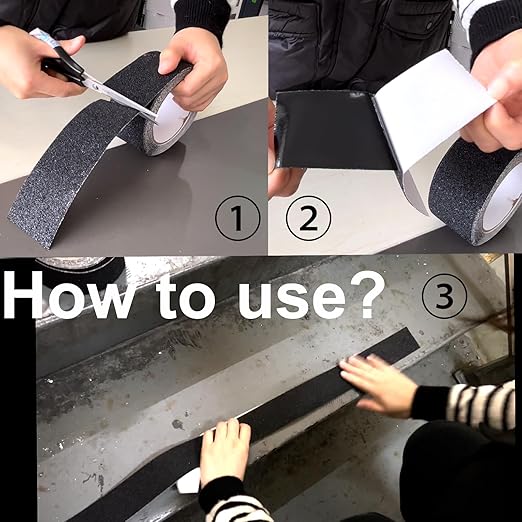 WELSTIK Anti Slip Traction Tape,Grip Tape, Friction,for Staircase Step Treads, Indoor, Outdoor (Black, 4" X 33')