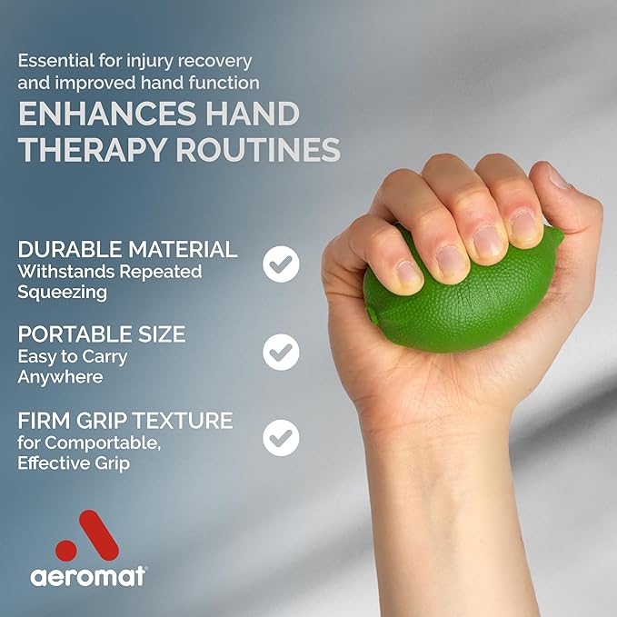 Ecowise Hand Therapy Fruit Squish Ball Pair – 2 Lemon Stress Balls for Adults, Hand Therapy and Grip Strength Trainer, Squeeze Balls for Stress Relief, Wrist and Finger Exercise, Latex-Free