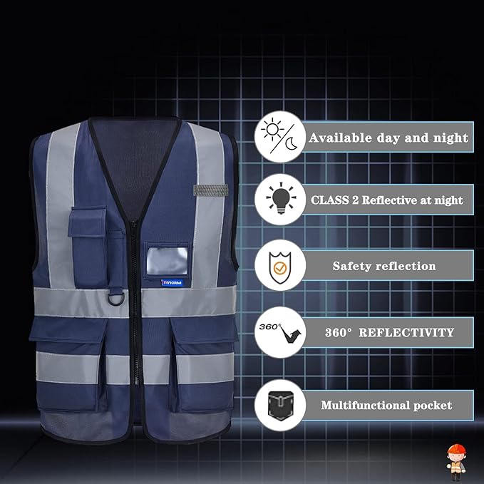 A-SAFETY XSmall navy reflective vest