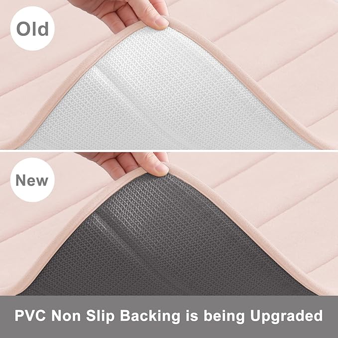 Buganda Memory Foam Bath Mat, 60" x 24", Ultra Soft and Non-Slip Bathroom Rugs, Water Absorbent and Machine Washable Bath Rug Runner for Bathroom, Shower, and Tub, Pink