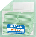 Disposable Bed Pads 30“x36”, 50 Count Extra Large Underpads , Heavy Duty Absorbent Bed Pads for Adult Incontinence, Senior Care, Kids & Puppy Training Pads (No Adhesive)