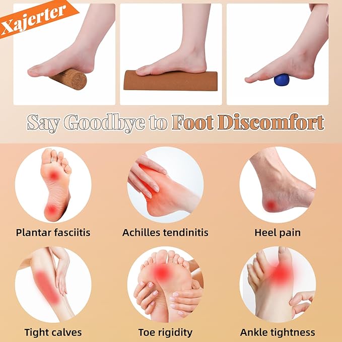 Cork Balance Board 4-in-1 Foot Strengthener, Premium Natural Cork, Plantar Fasciitis Foot Pain Relief, Foot Balance Trainer