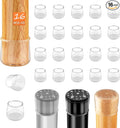 16pcs Chair Leg Protectors for Carpet, Round Bar Stools Feet Glides Covers Caps Furniture Foot Sliders with Plastic Pads, Damage-Free Move on Carpets (Fit:5/8"~13/16", Clear)