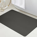 Ultra Thin Bath Mat, Upgrade Backing Non Slip Thin Bath Mats Fit Under Door, Quick Dry Ultra Absorbent Bathroom Rugs, Machine Washable Bath Rugs for Bathroom, Bathtub, Charcoal Gray/Solid/32"x20"