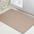 Ultra Thin Bath Mat, Upgrade Backing Non Slip Thin Bath Mats Fit Under Door, Quick Dry Ultra Absorbent Bathroom Rugs, Machine Washable Bath Rugs for Bathroom, Bathtub & Kitchen, Taupe/Solid/24"x17"