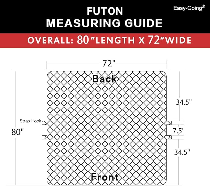 Easy-Going Futon Sofa Slipcover Reversible Sofa Cover Armless Futon Cover Furniture Protector Couch Cover Water Resistant Pets, Kids, Children, Dog, Cat (Futon, PeacockBlue/Beige)