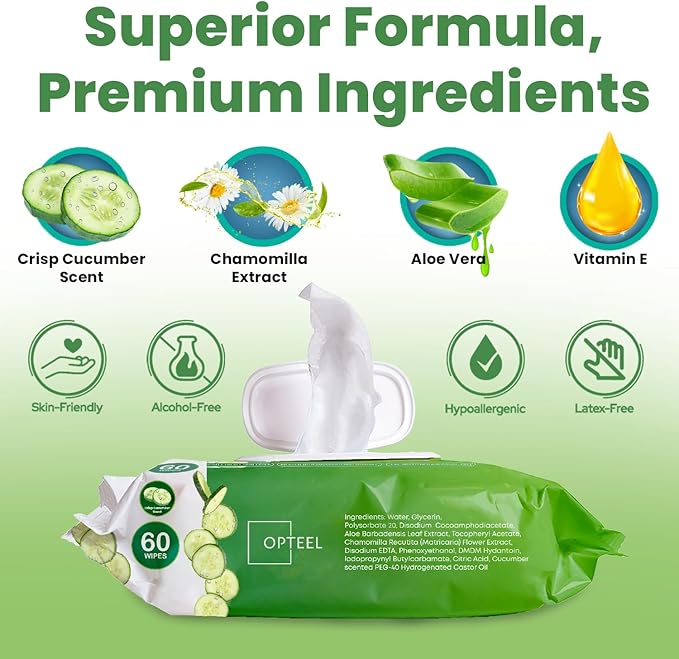 Adult Wipes Extra Large Scented - Skin-Friendly Incontinence Wet Wipes for Adults & Elderly Disposable Washcloths - 8x13" 12 Packs of 60 (720 Wipes)