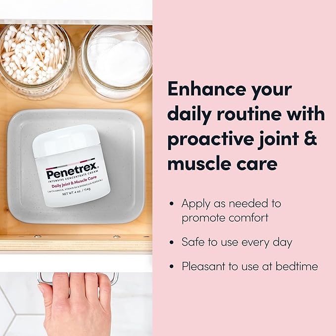 Penetrex Joint & Muscle Therapy - Soothing Comfort for Back, Neck, Hands, Feet - Premium Whole Body Rub with Arnica, Vitamin B6 MSM & Boswellia - 4oz Cream (3 Pack)