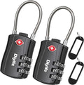 TSA Luggage Locks, [ Zinc Alloy Version][2 Pcs] Diyife TSA Approved Luggage Lock 3-Digit Re-settable Combination Lock, Code Lock for Travel Suitcase Luggage Bag Lockers (Black)