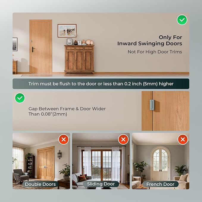 3Pack Home Security Door Reinforcement Lock Childproof, Door Lock for Kid Safety, Door Latch Stopper for Front Door Inside Top of Door, Aluminum Construction Finish
