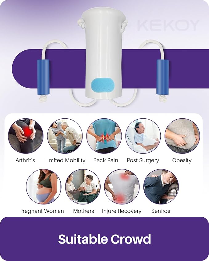 KEKOY 4INCH Sock Aid for Putting on Socks, Sock Assistant Device No Bending with Foam Handles & Long Rope, Sock Helper/Puller Aid Easy Put on for Seniors, Disabled, After Surgery Recovery(White)